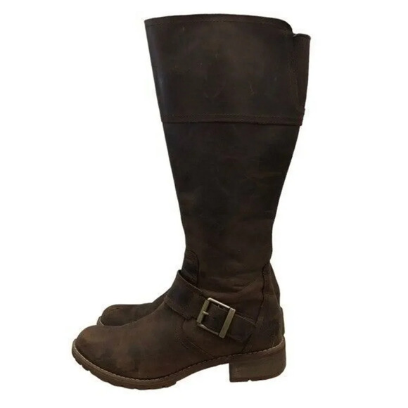 Timberland Bethel Espresso Brown Leather Riding Boots 8 - Picture 2 of 6